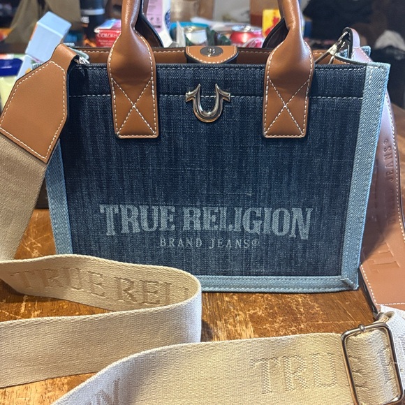 True Religion Other - True Religion Blue and Brown Men's Messenger Bag